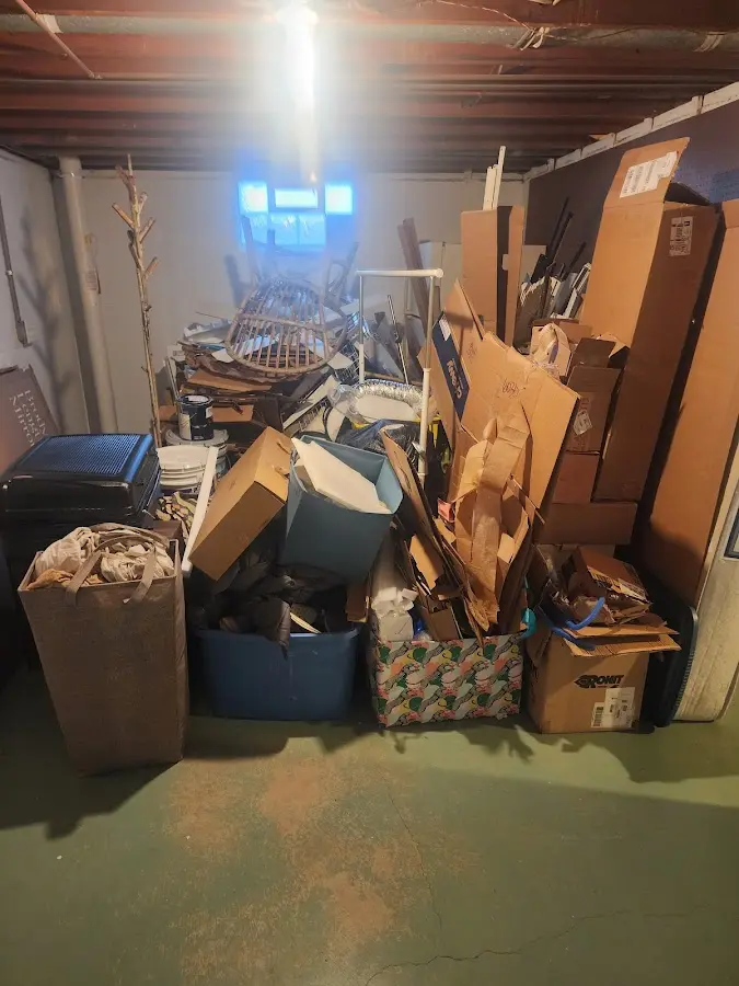 Roll-off dumpster container at job site for 15 Yard Dumpster Rental in Parole